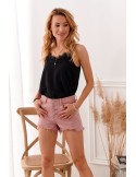 Shorts fastened with buttons, dark pink 381 - Online store - Boutique